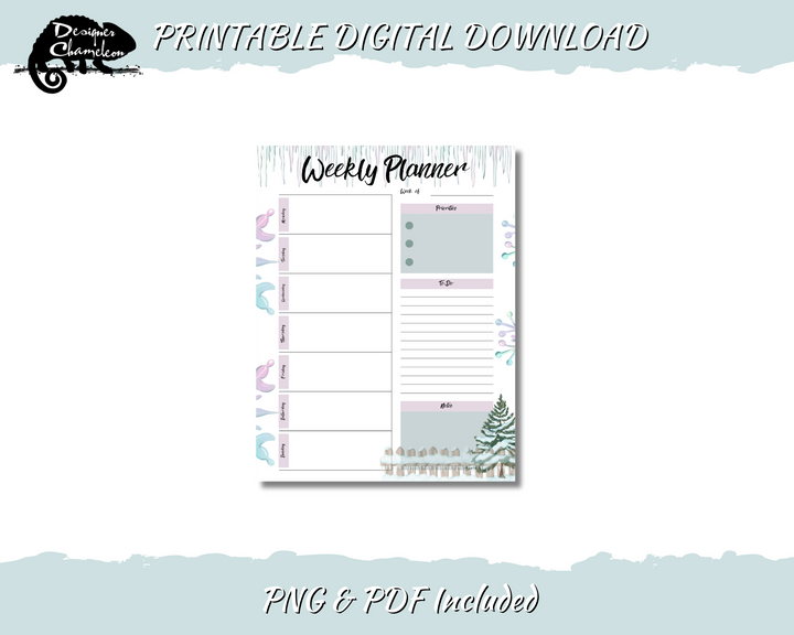 DIGITAL Ice Crystals Planner Inserts