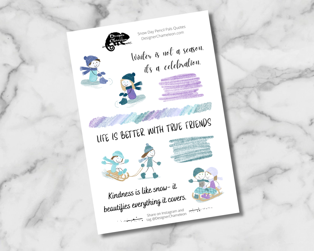 Snow Day Pencil Pals Sticker Collection