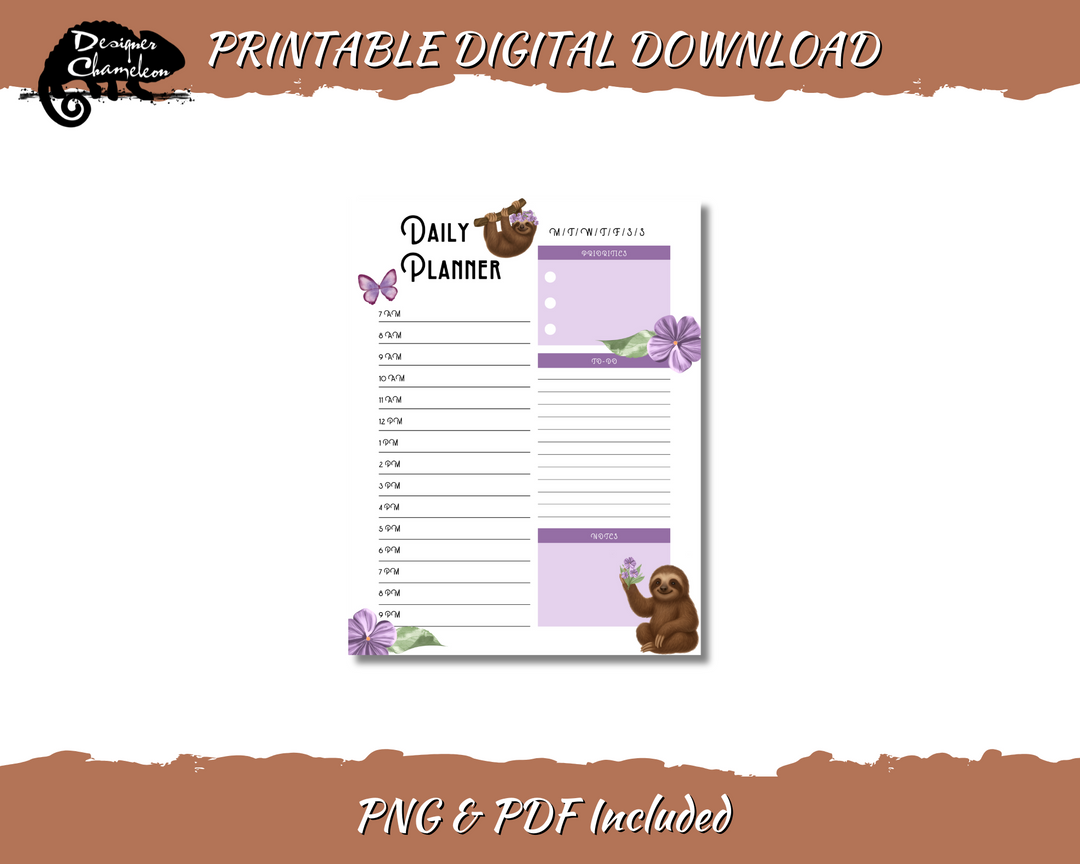 DIGITAL Sweet Sloths Planner Inserts