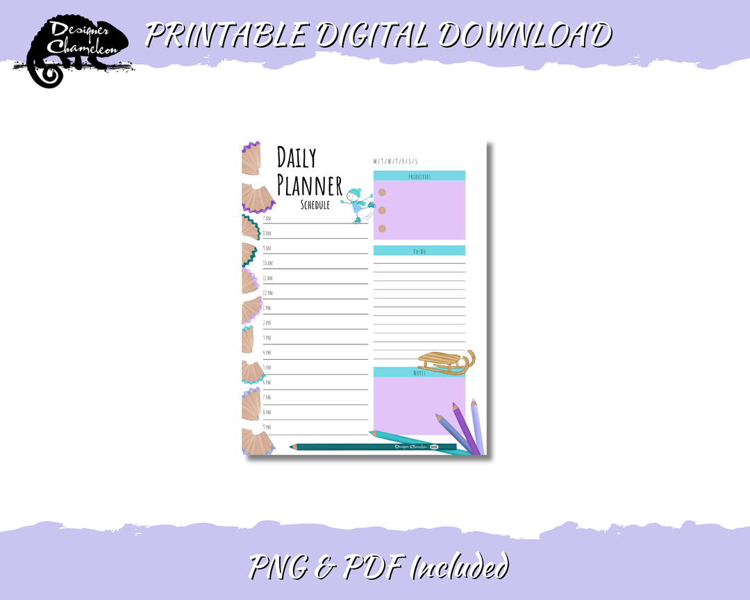 DIGITAL Snow Day Pencil Pals Planner Inserts