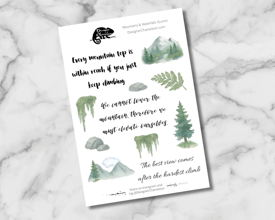 Mountains and Waterfalls Sticker Collection