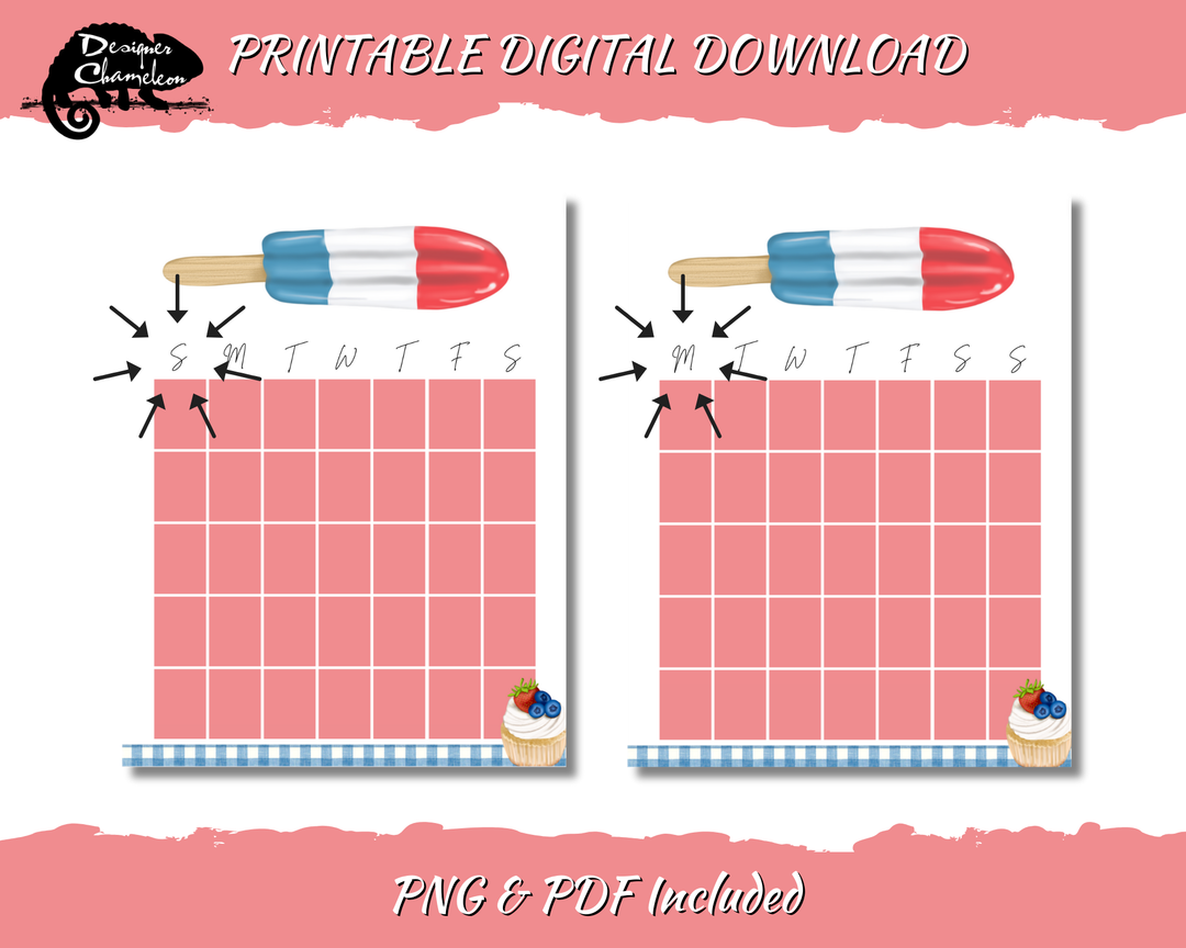 DIGITAL Red White and Blueberries Planner Inserts