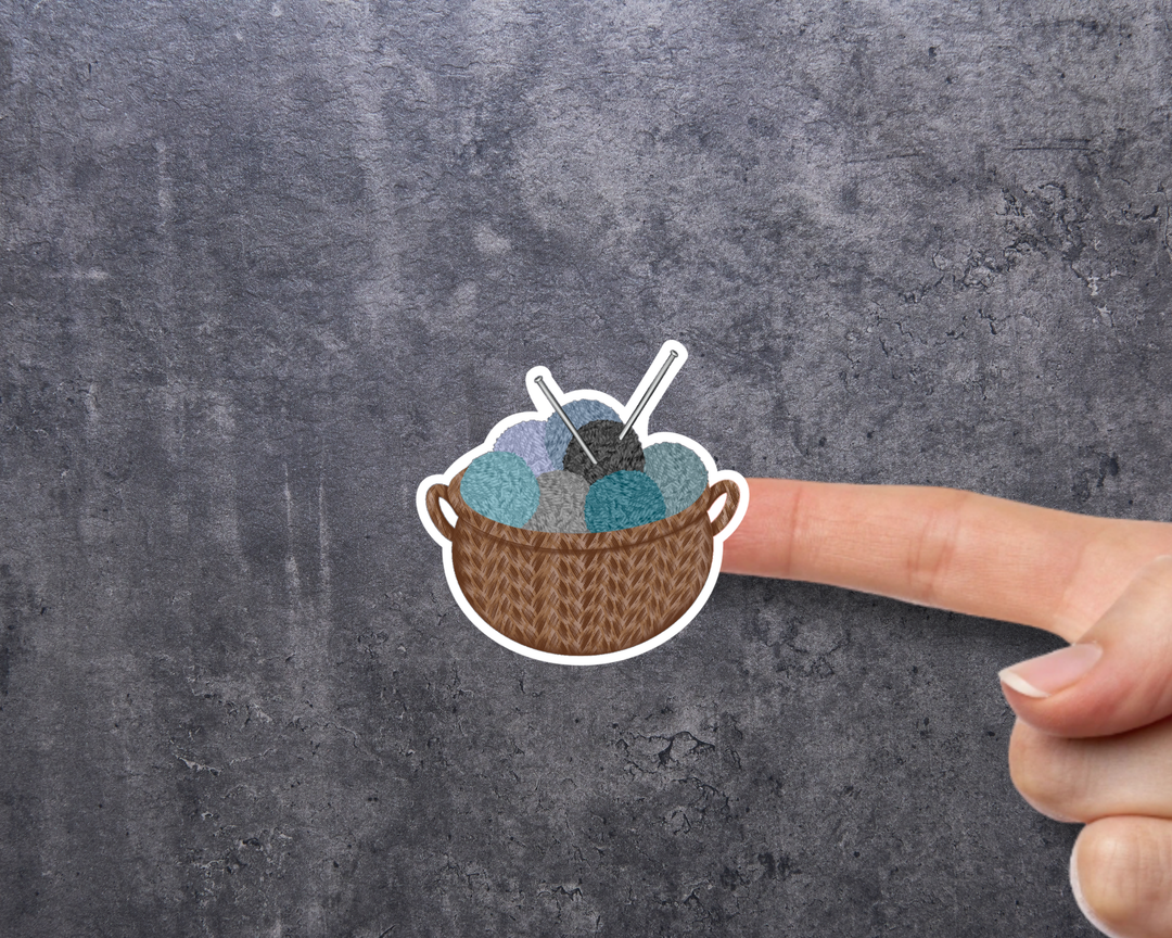 Yarn Basket Waterproof Vinyl 3" Sticker
