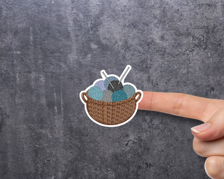 Yarn Basket Waterproof Vinyl 3" Sticker