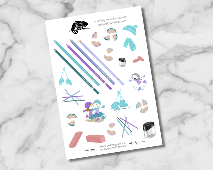 Snow Day Pencil Pals Sticker Collection