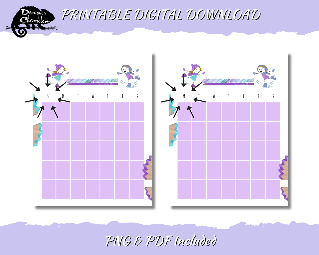 DIGITAL Snow Day Pencil Pals Planner Inserts