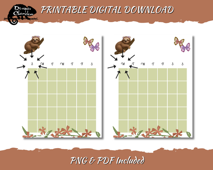 DIGITAL Sweet Sloths Planner Inserts