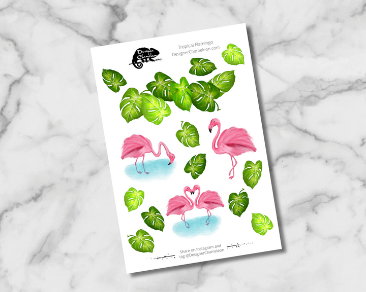 Tropical Flamingo Sticker Set