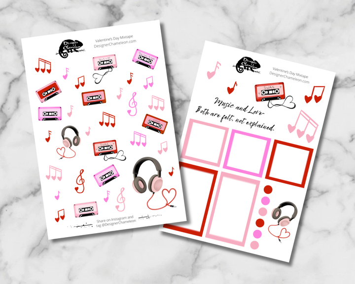 Valentine's Day Mixtape Sticker Set