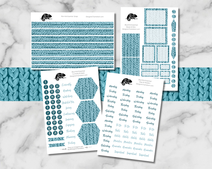 Blue Knit Essentials Stickers