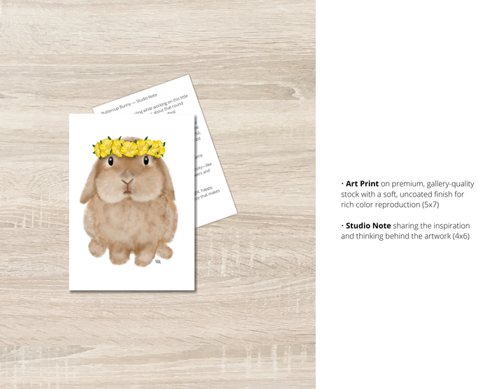 Buttercup Bunny Art Print