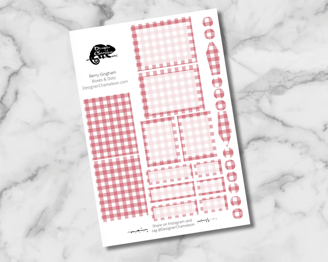 Berry Gingham Essentials Stickers
