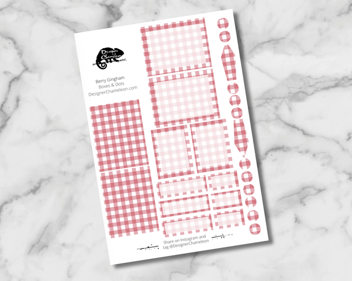 Berry Gingham Essentials Stickers