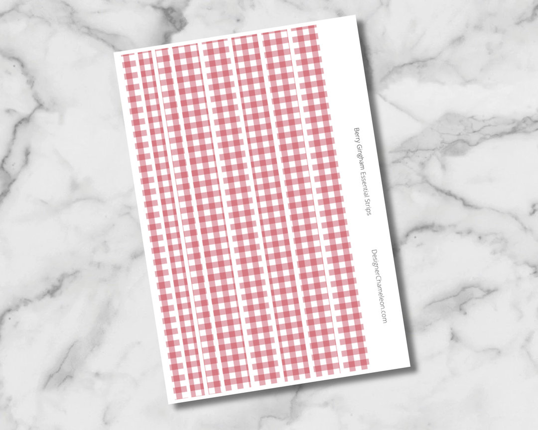 Berry Gingham Essentials Stickers