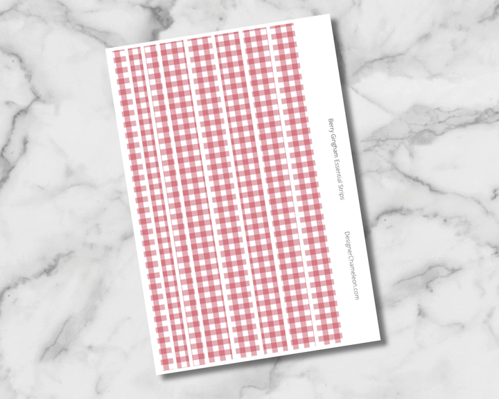 Berry Gingham Essentials Stickers