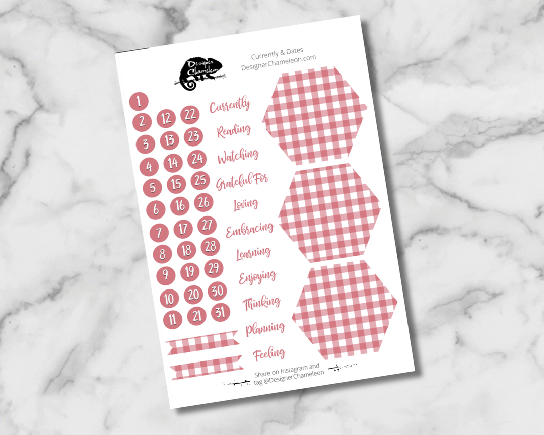 Berry Gingham Essentials Stickers