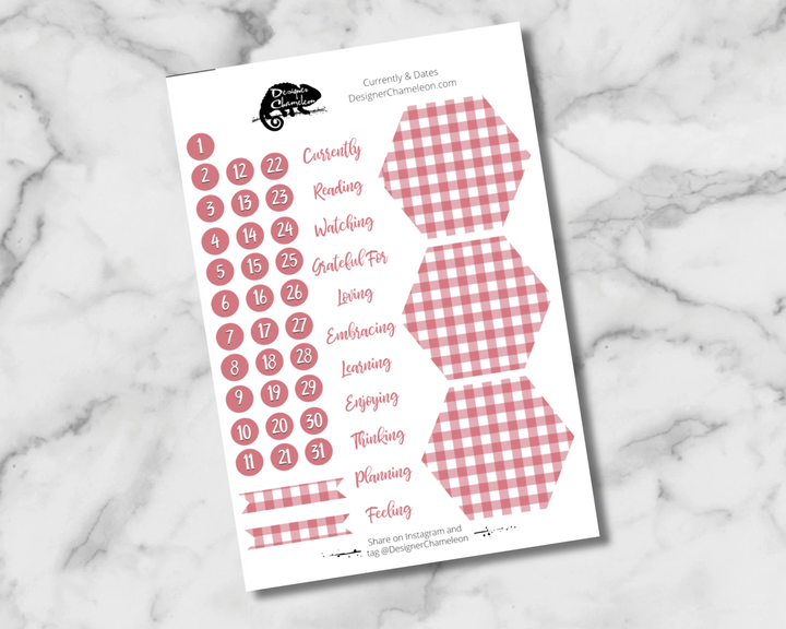 Berry Gingham Essentials Stickers