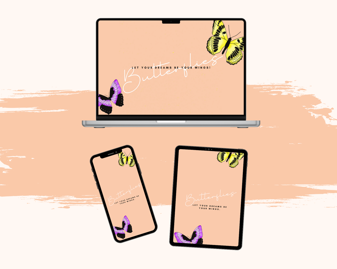 DIGITAL Bright Butterflies Screen Wallpaper Backgrounds