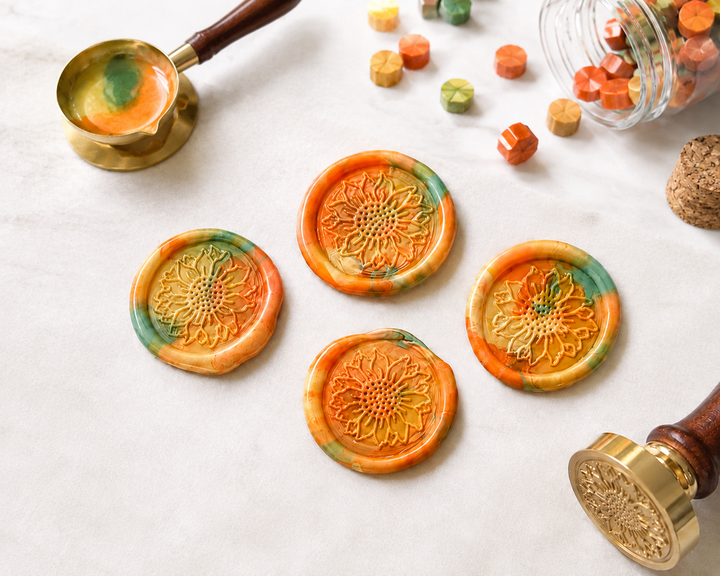 Harvest Sunflower Embellished Wax Seals