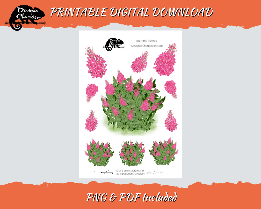 DIGITAL Bright Butterflies Collection Stickers