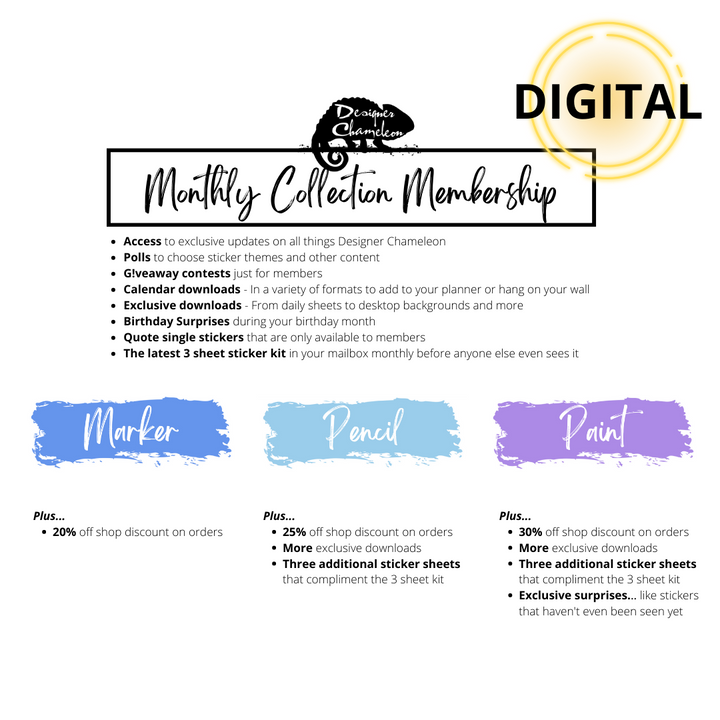 Monthly Collection Memberships -DIGITAL