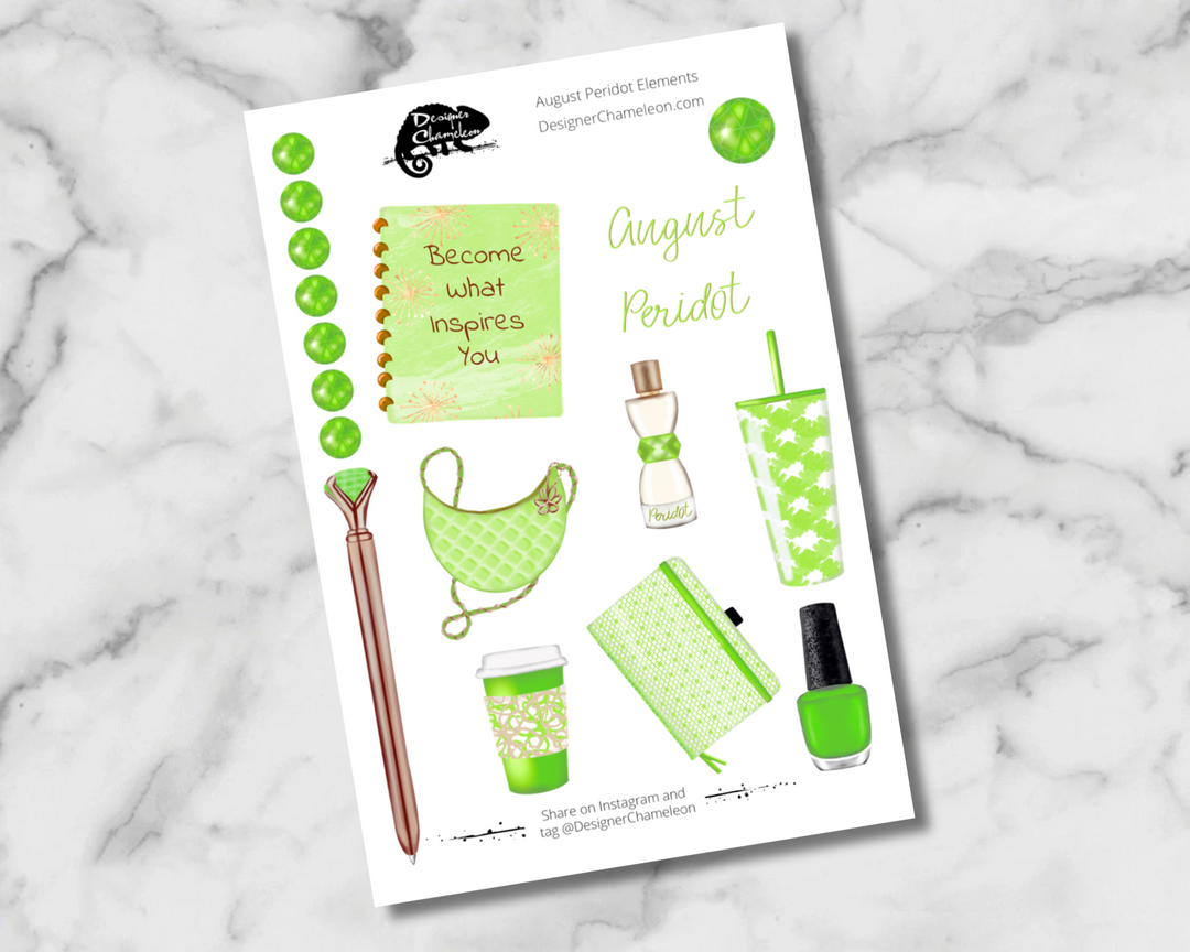 August Peridot Elements Stickers