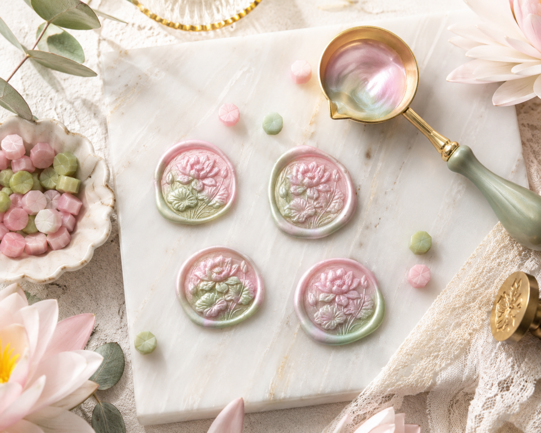 Lotus Flower Embellished Wax Seals