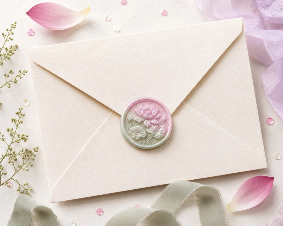 Lotus Flower Embellished Wax Seals