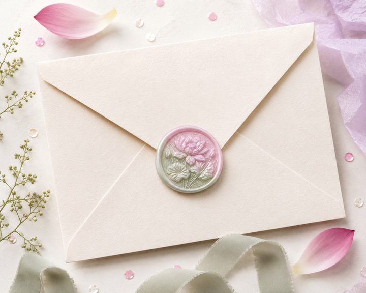Lotus Flower Embellished Wax Seals
