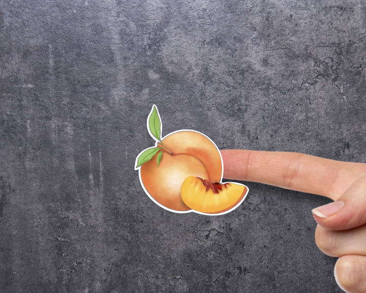 Peach Slice Waterproof Vinyl 3" Sticker
