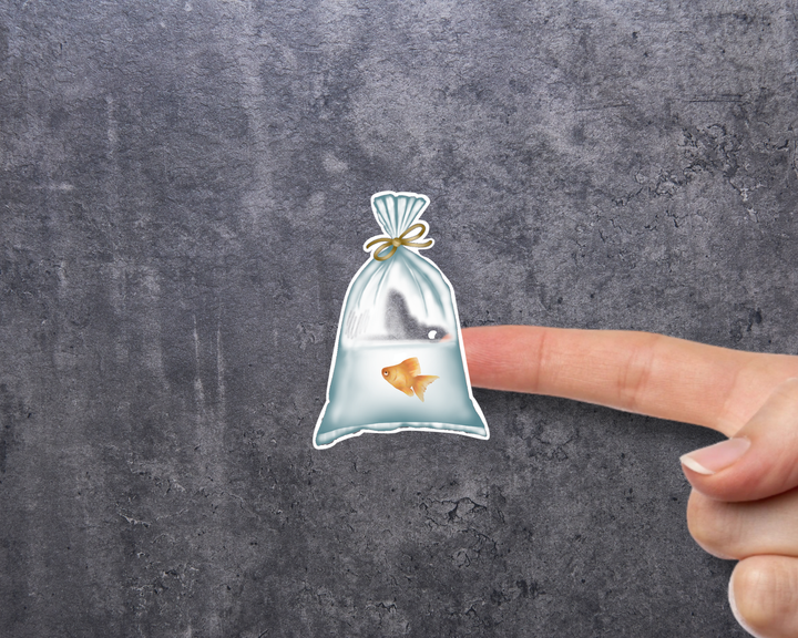 Goldfish Bag Waterproof Vinyl 3" Sticker