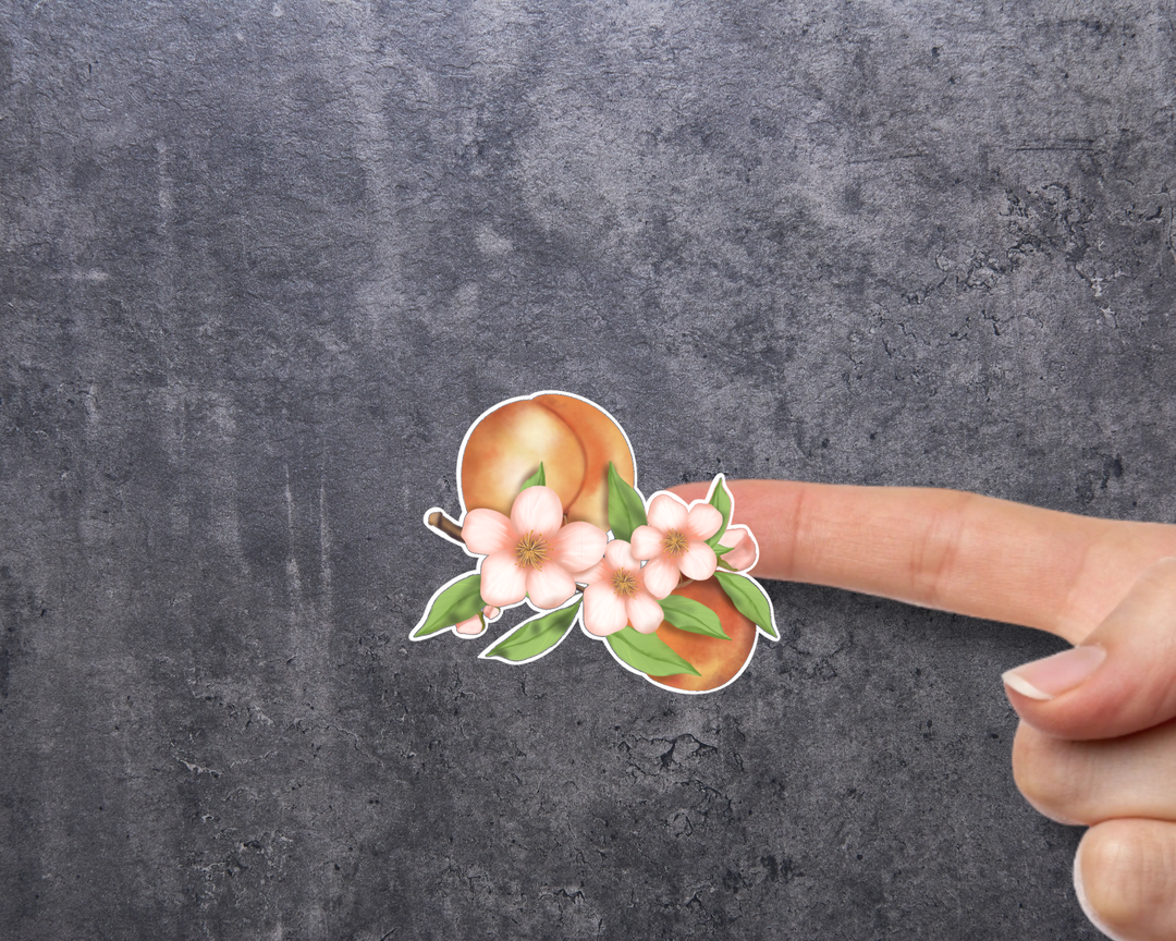 Peach Blossom Waterproof Vinyl 3" Sticker