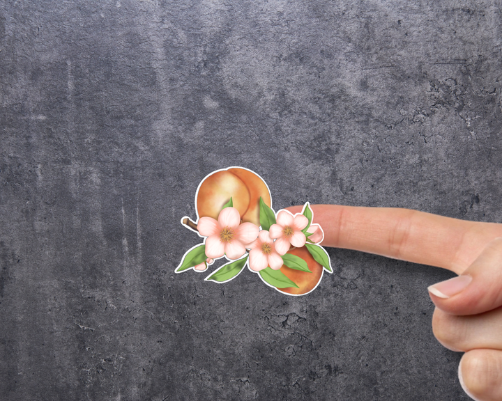 Peach Blossom Waterproof Vinyl 3" Sticker