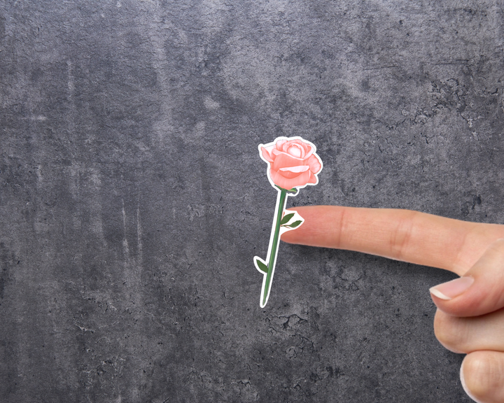 Pink Rose Waterproof Vinyl 3" Sticker