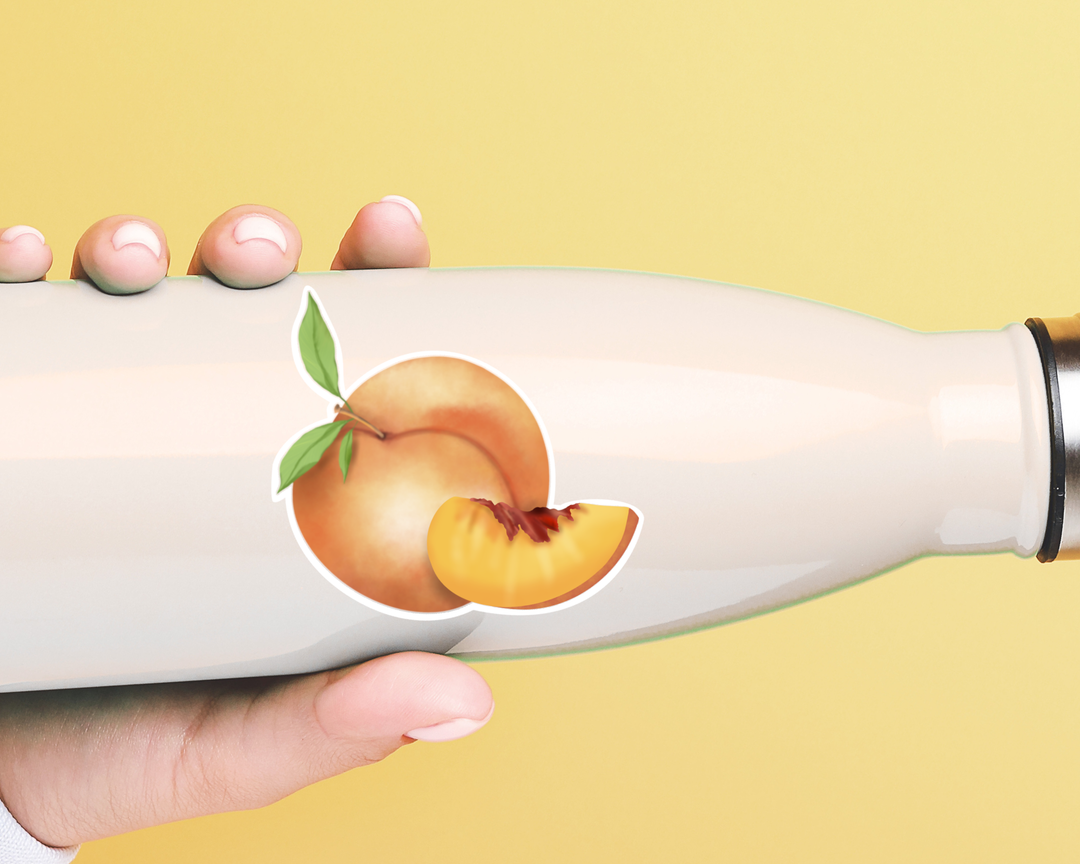 Peach Slice Waterproof Vinyl 3" Sticker