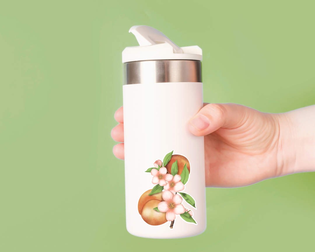 Peach Blossom Waterproof Vinyl 3" Sticker