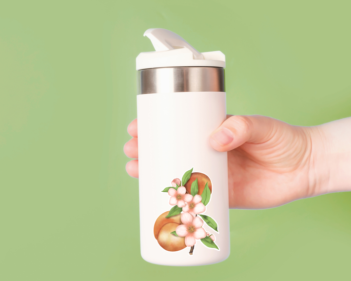 Peach Blossom Waterproof Vinyl 3" Sticker