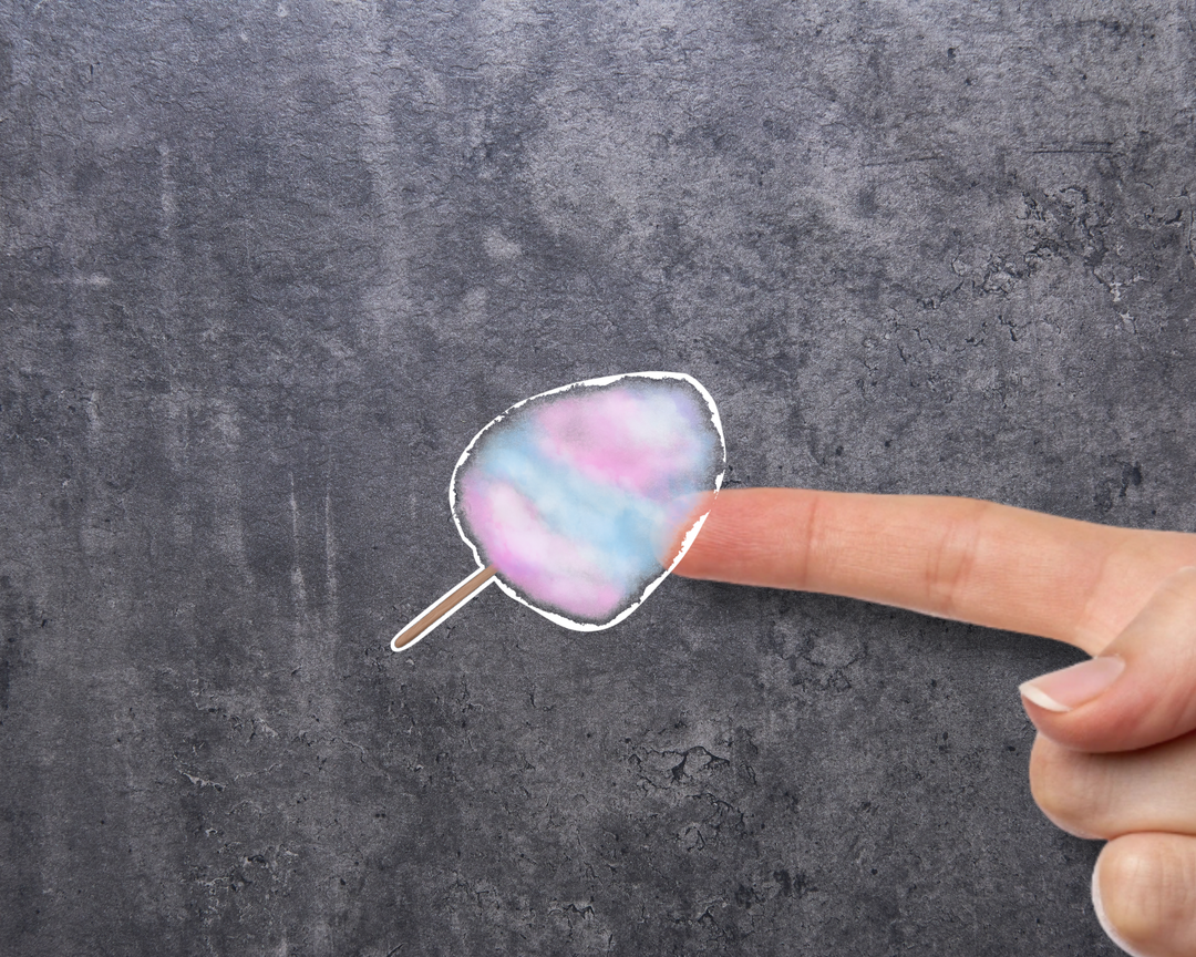 Cotton Candy Waterproof Vinyl 3" Sticker
