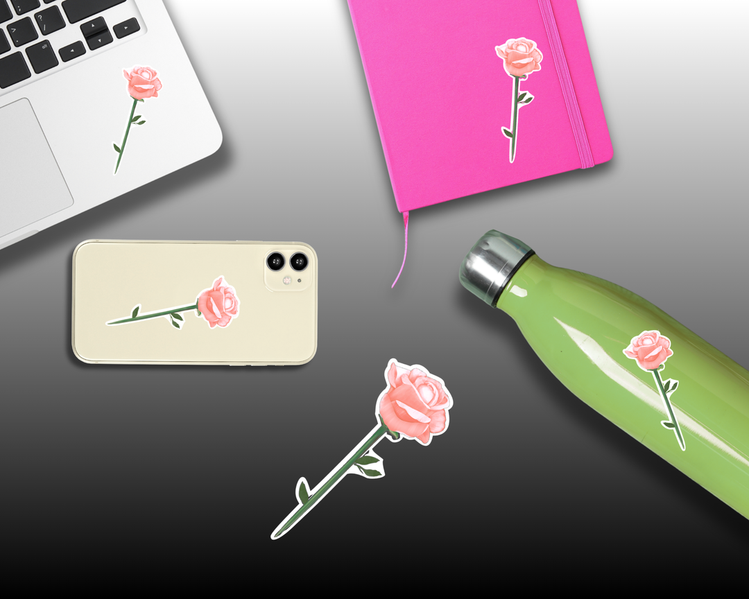 Pink Rose Waterproof Vinyl 3" Sticker