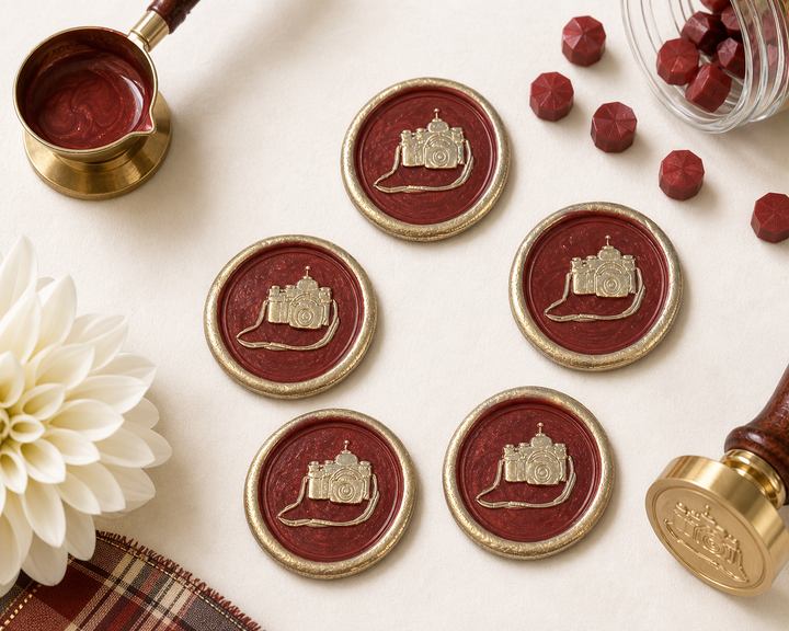 Camera Embellished Wax Seals