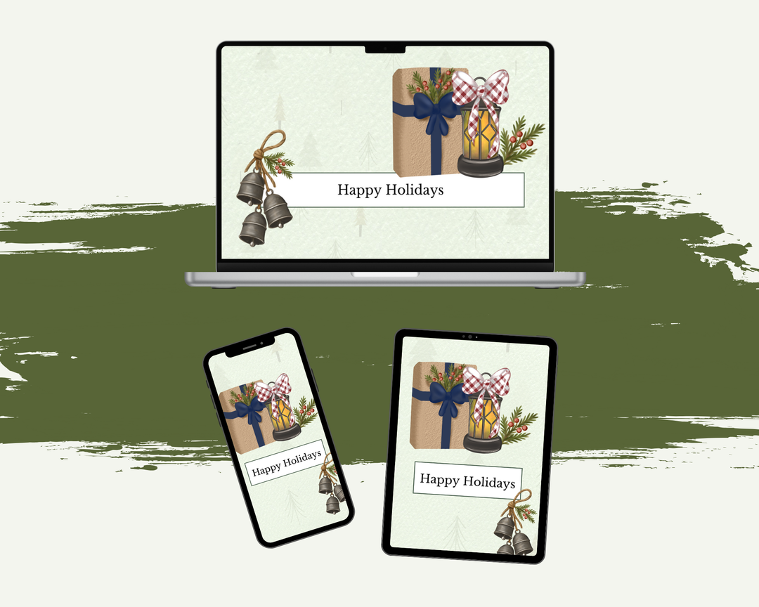 DIGITAL Farmhouse Christmas Screen Wallpaper Backgrounds