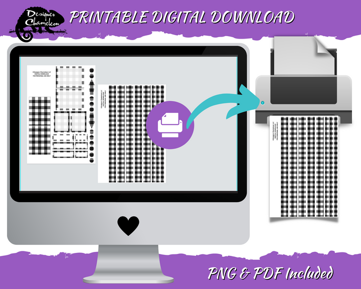 DIGITAL Buffalo Plaid Pattern Stickers