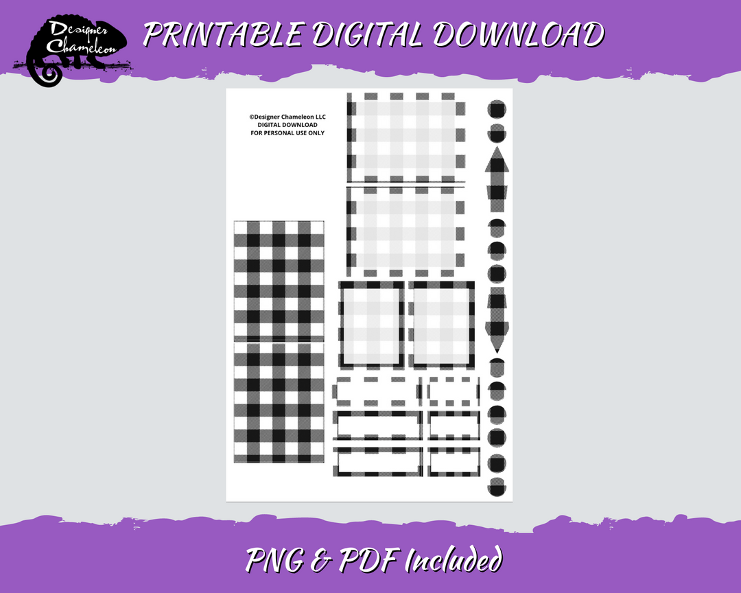 DIGITAL Buffalo Plaid Pattern Stickers