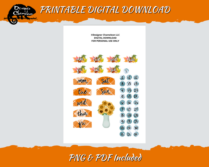 DIGITAL Fall Festivities Collection Stickers