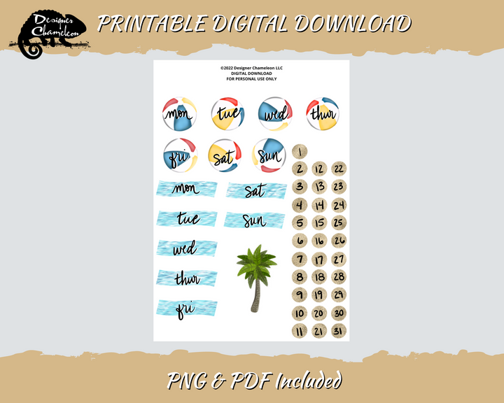 DIGITAL Beach Collection Stickers