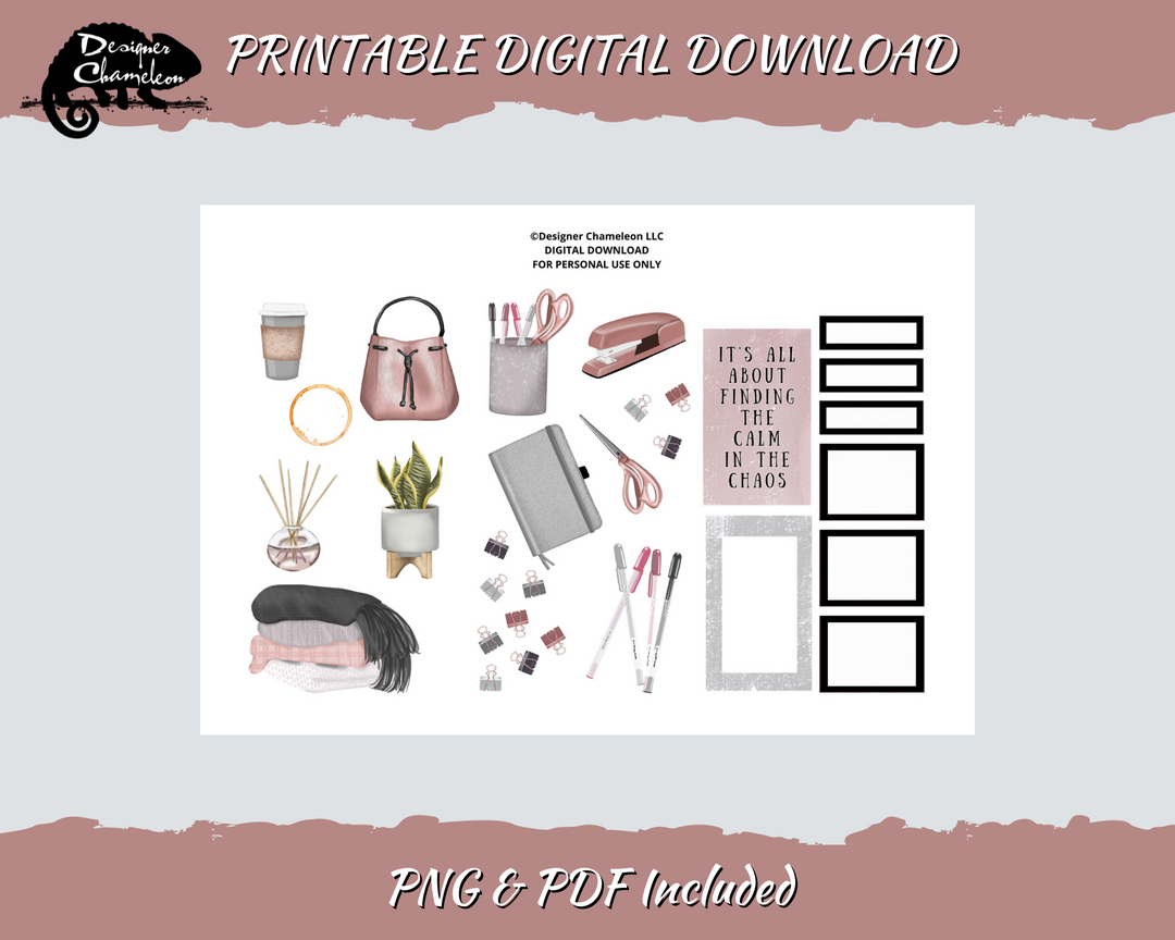 DIGITAL Working From Home Blush Neutral Stickers