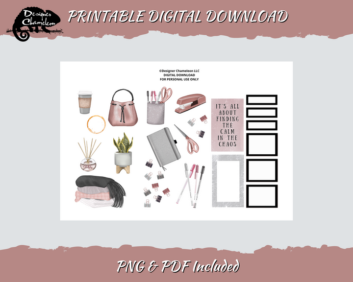 DIGITAL Working From Home Blush Neutral Stickers