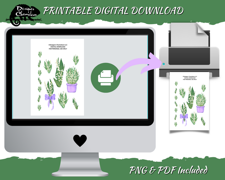 DIGITAL May Lily of the Valley Stickers
