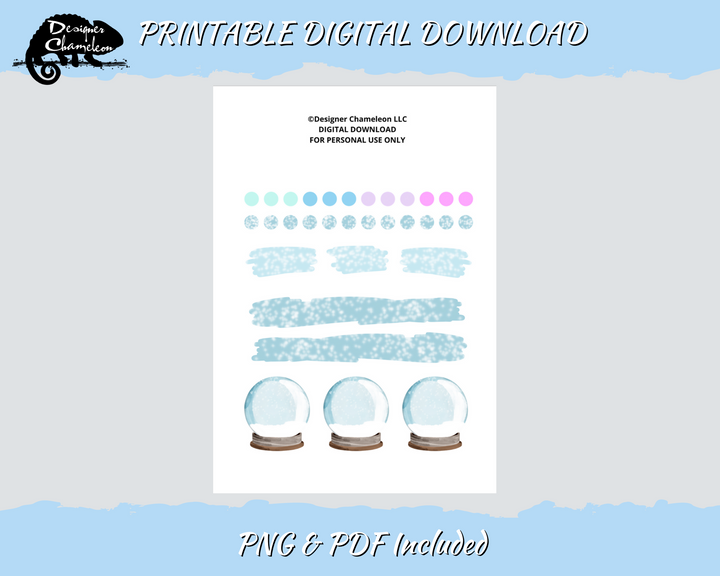 DIGITAL Snow Globe Collection Stickers