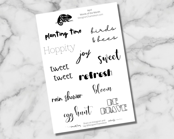 Words of the Month Sticker Bundle